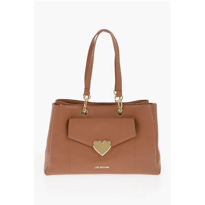 LOVE Faux Leather Tote Bag with Golden Logo