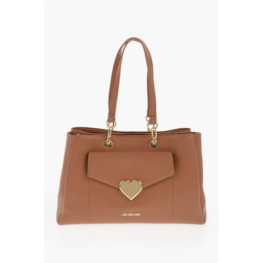 LOVE Faux Leather Tote Bag with Golden Logo