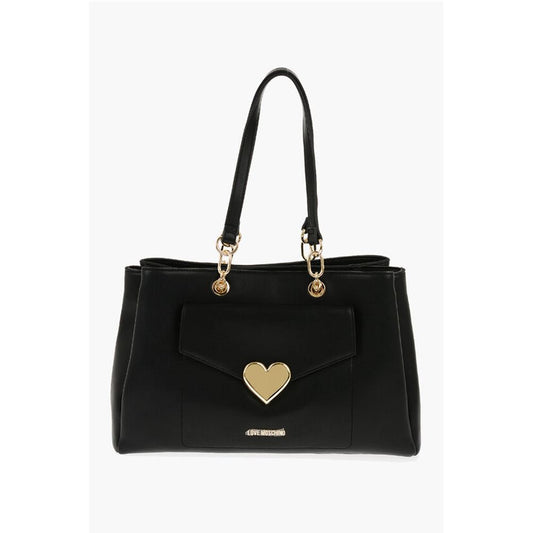 LOVE Faux Leather Tote Bag with Golden Logo
