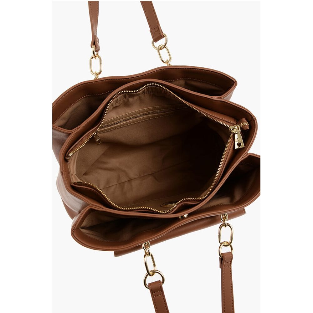 LOVE Faux Leather Tote Bag with Golden Logo