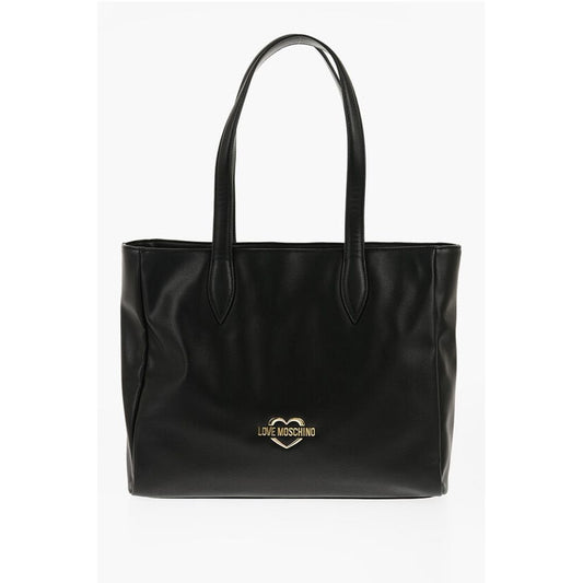 LOVE Faux Leather Tote Bag with Heart Shaped Pouch