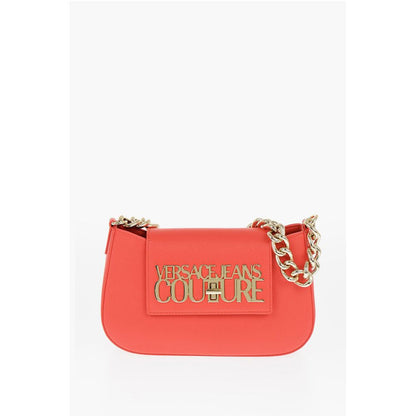 JEANS COUTURE Faux Leather Shoulder Bag with Golden Chain an