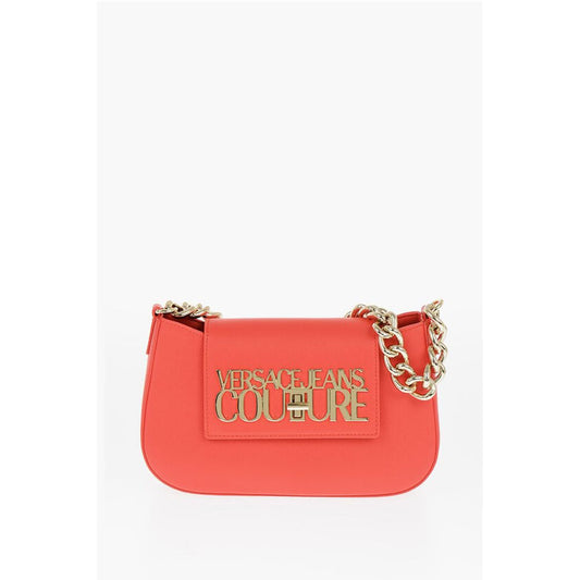 JEANS COUTURE Faux Leather Shoulder Bag with Golden Chain an