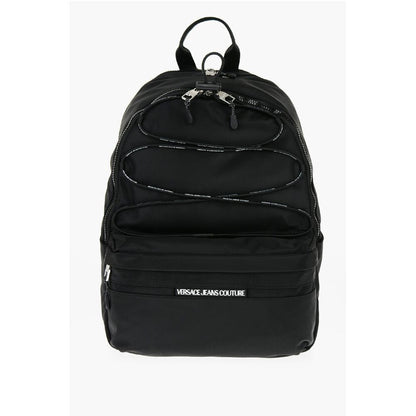 JEANS COUTURE Solid Color Nylon Backpack with Logoed Detail