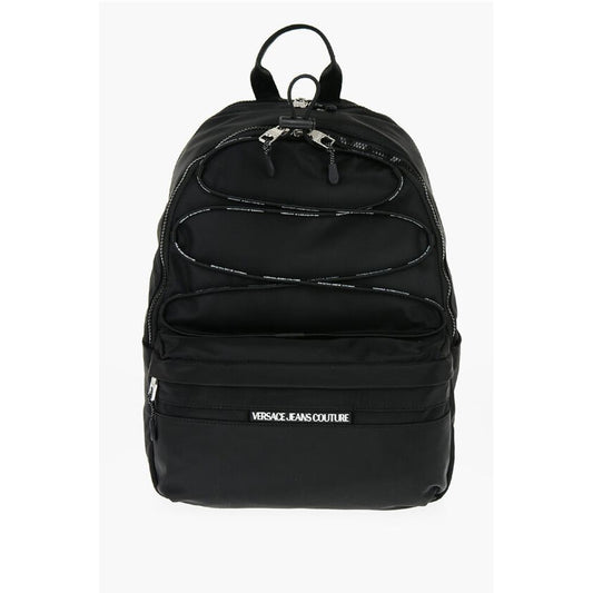 JEANS COUTURE Solid Color Nylon Backpack with Logoed Detail
