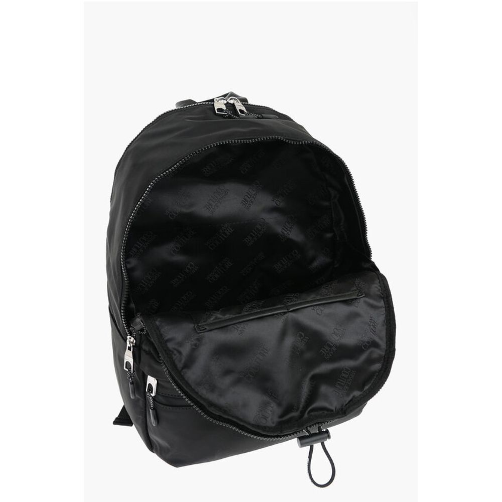 JEANS COUTURE Solid Color Nylon Backpack with Logoed Detail