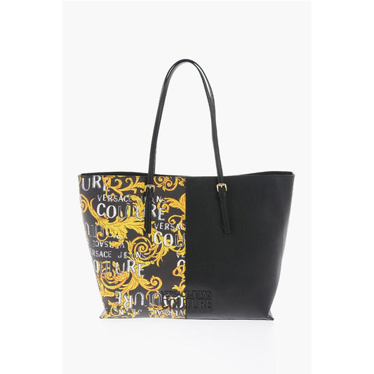 JEANS COUTURE Baroque Printed Faux Leather ROCK CUT Tote Bag