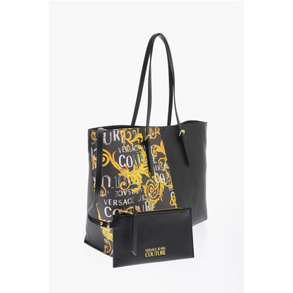 JEANS COUTURE Baroque Printed Faux Leather ROCK CUT Tote Bag