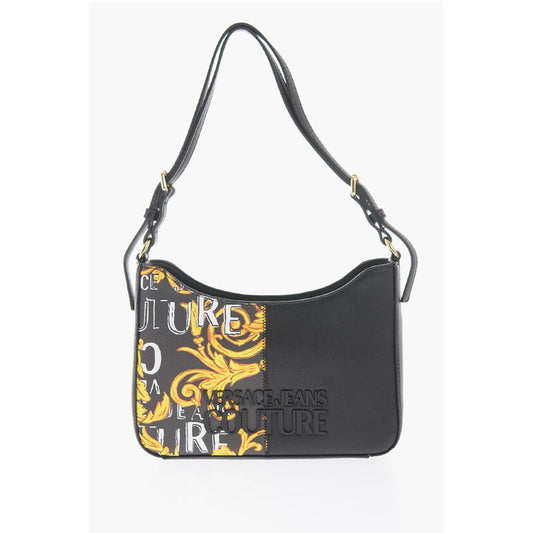 JEANS COUTURE Baroque Motif Shoulder Bag with Embossed Logo