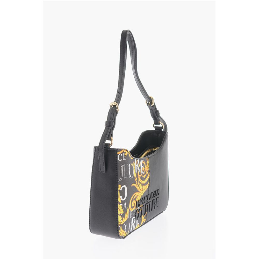 JEANS COUTURE Baroque Motif Shoulder Bag with Embossed Logo