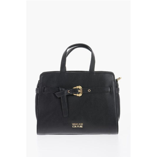 JEANS COUTURE Faux Leather Handbag with Golden Buckle