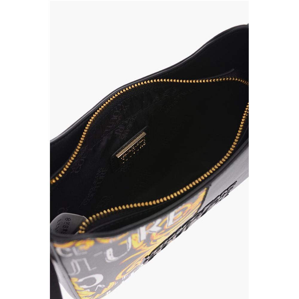 JEANS COUTURE Baroque Motif Shoulder Bag with Embossed Logo