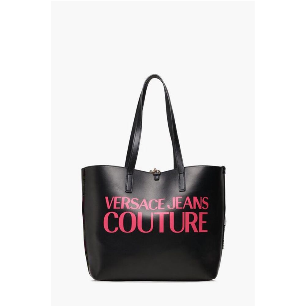 JEANS COUTURE Reversible Faux Leather Tote Bag with Matched
