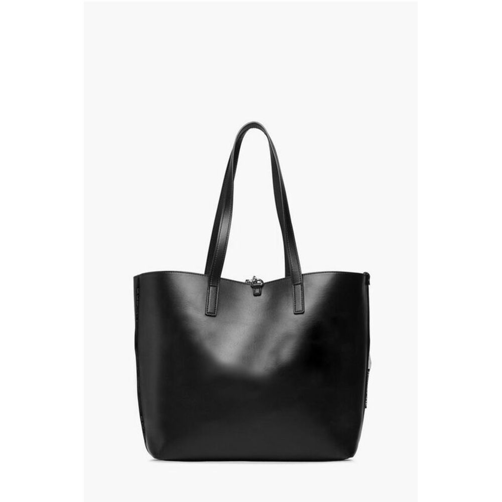 JEANS COUTURE Reversible Faux Leather Tote Bag with Matched