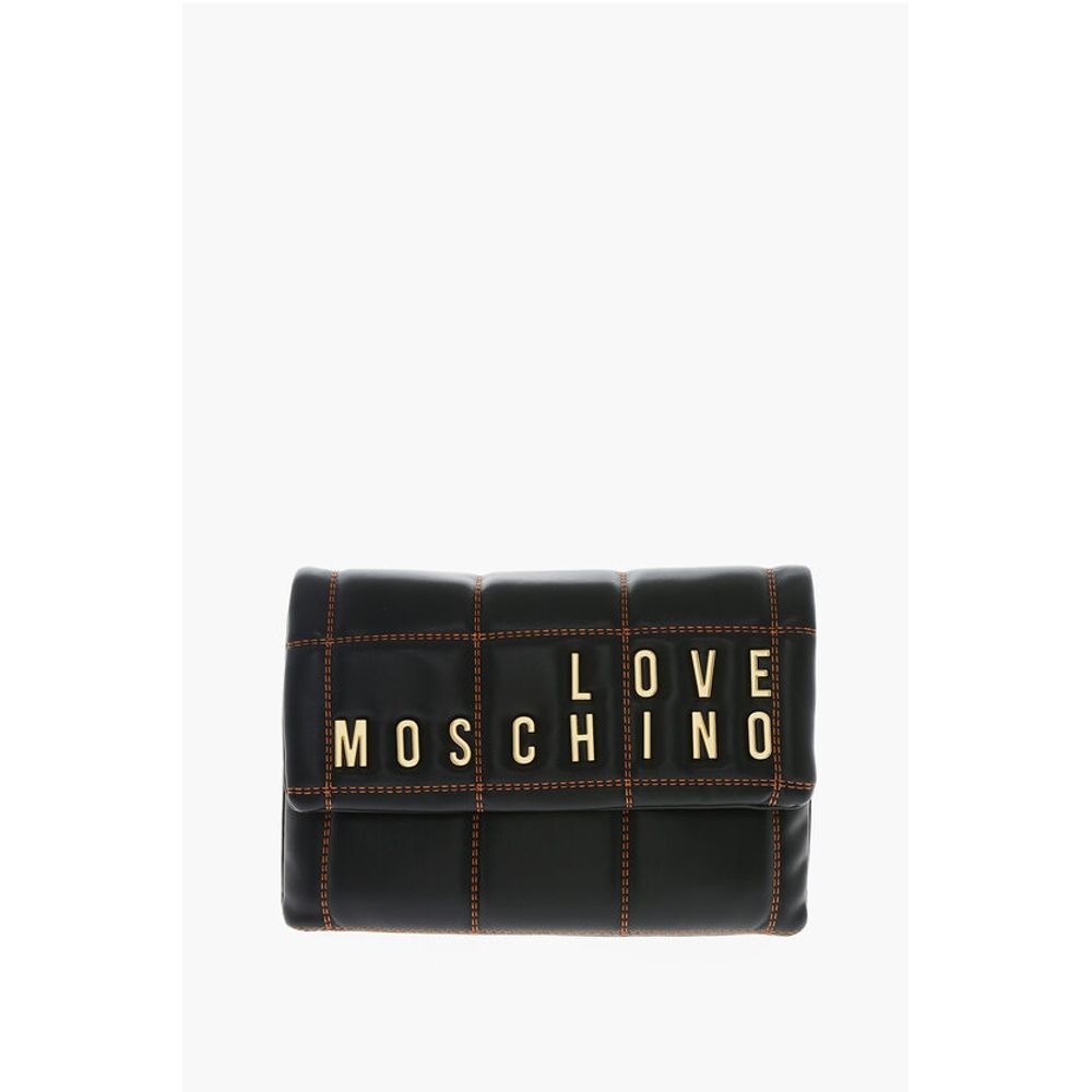 LOVE Faux Leather Clutch With Embossed and Golden Logo