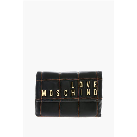 LOVE Faux Leather Clutch With Embossed and Golden Logo