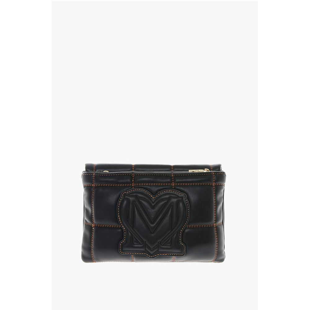 LOVE Faux Leather Clutch With Embossed and Golden Logo