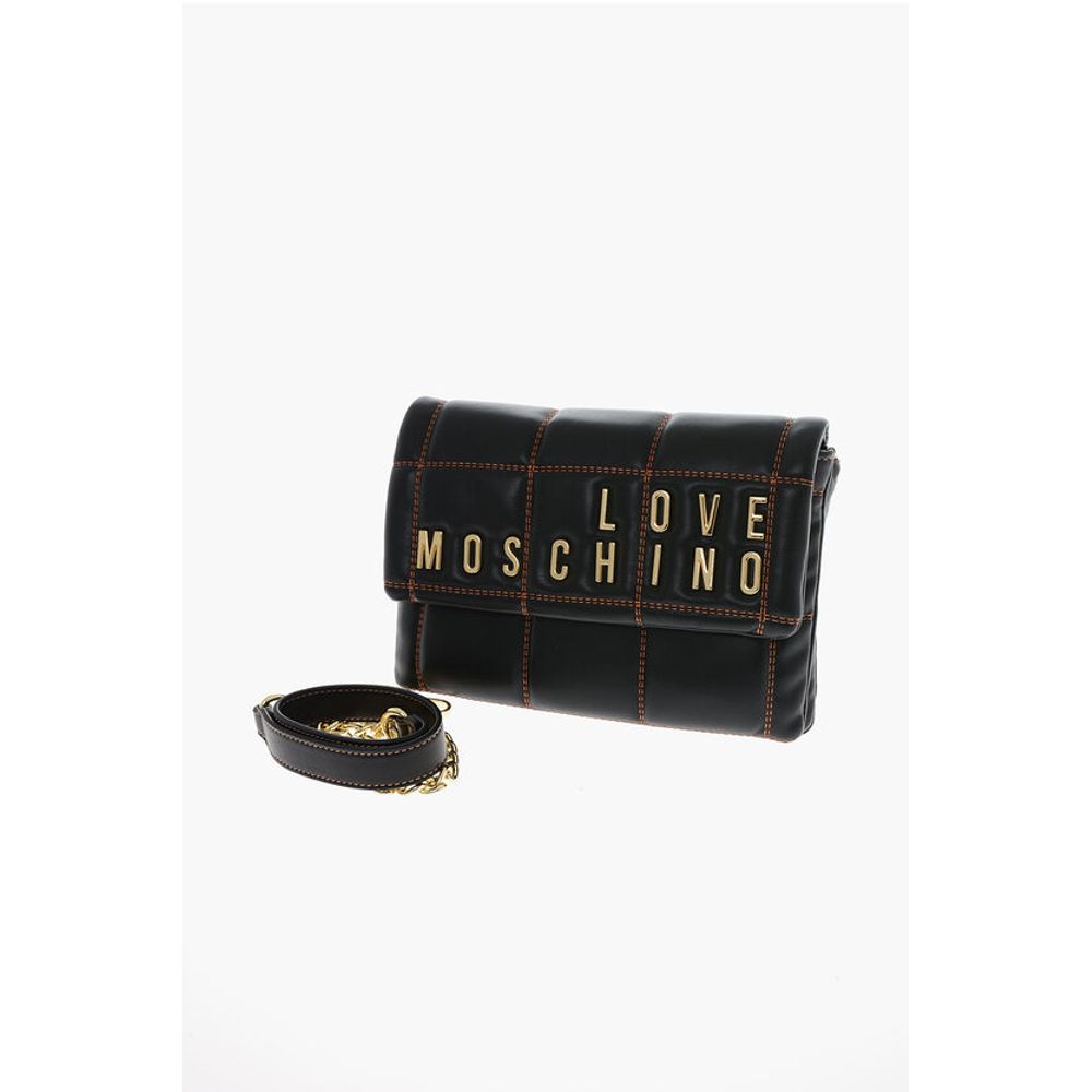 LOVE Faux Leather Clutch With Embossed and Golden Logo