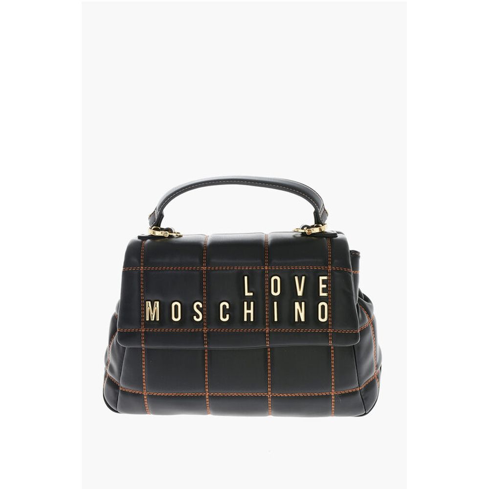 LOVE Quilted Faux Leather Bag with Golden Logo
