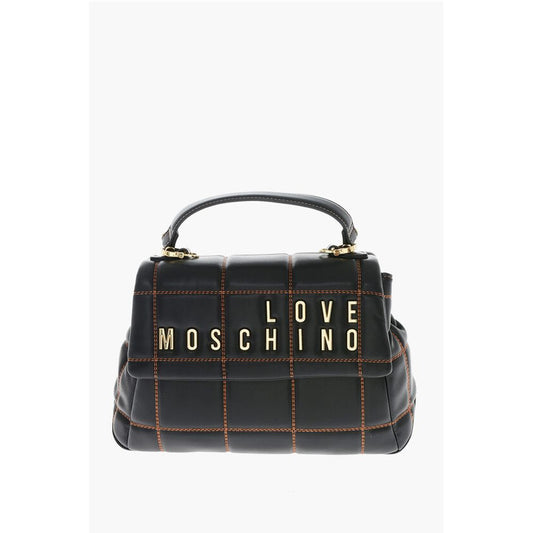 LOVE Quilted Faux Leather Bag with Golden Logo