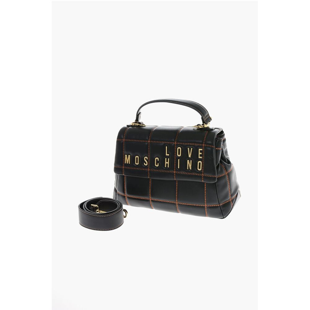 LOVE Quilted Faux Leather Bag with Golden Logo