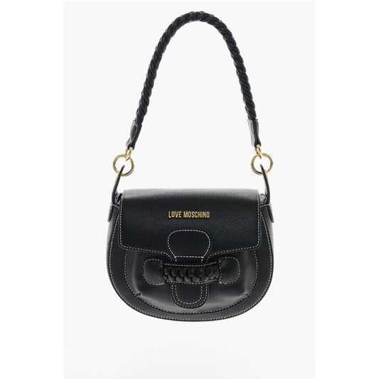 LOVE Faux Leather Saddle Bag with Braided Details