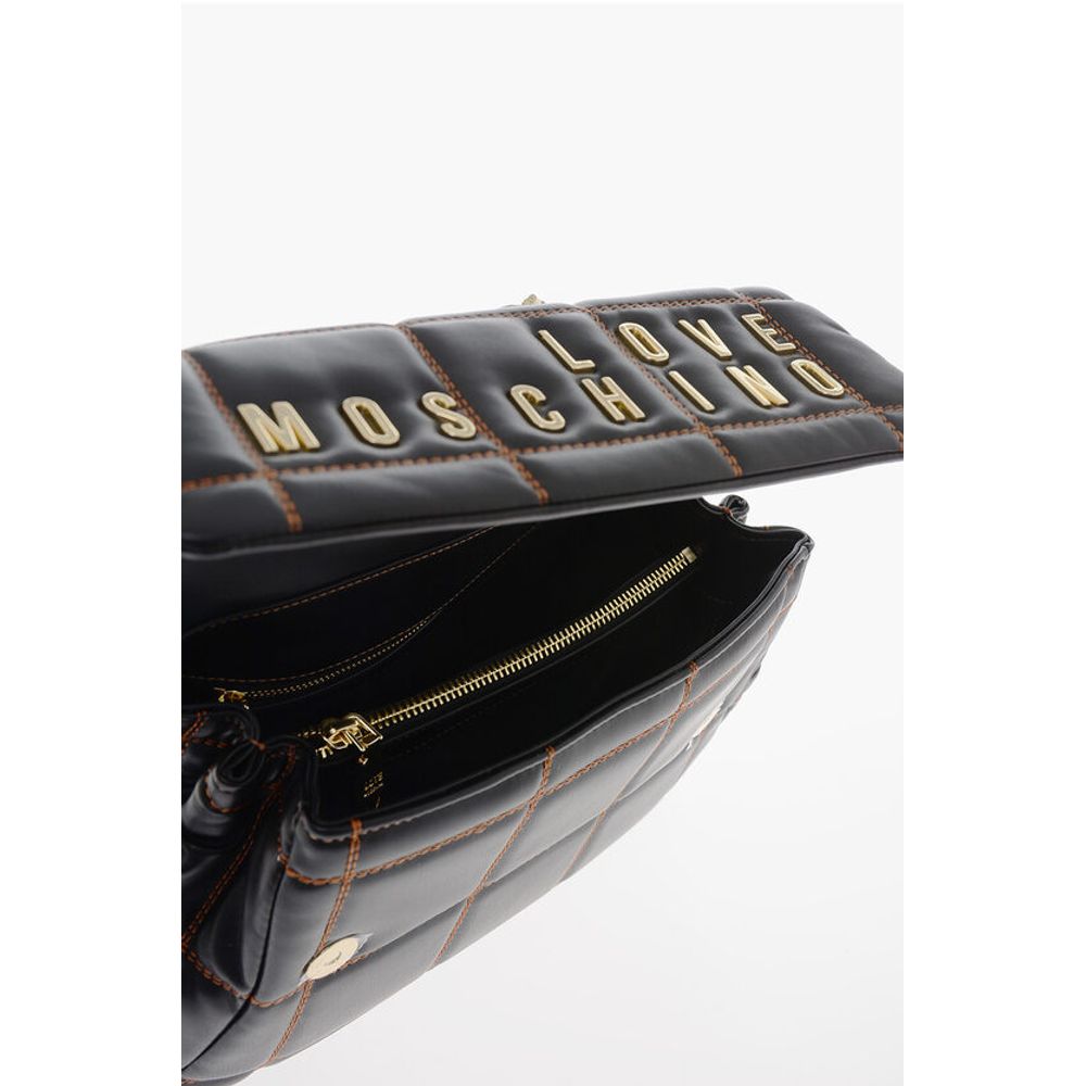 LOVE Quilted Faux Leather Bag with Golden Logo