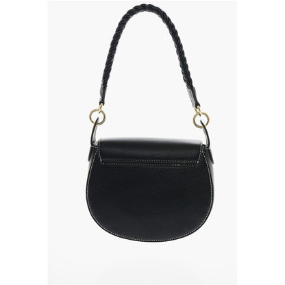LOVE Faux Leather Saddle Bag with Braided Details