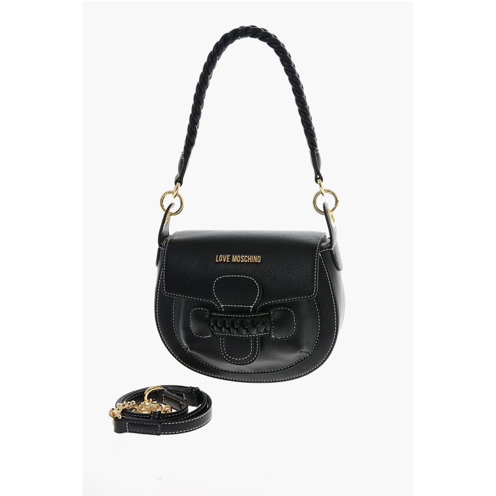 LOVE Faux Leather Saddle Bag with Braided Details