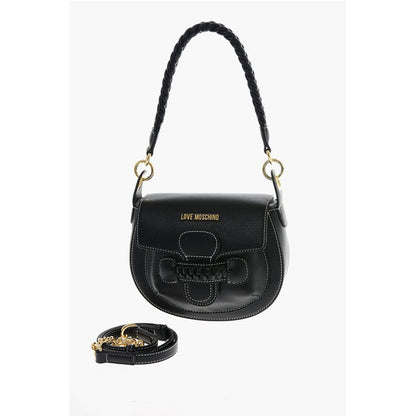 LOVE Faux Leather Saddle Bag with Braided Details