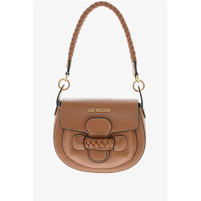 LOVE Faux Leather Saddle Bag with Braided Details