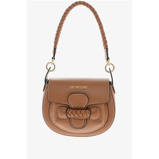 LOVE Faux Leather Saddle Bag with Braided Details