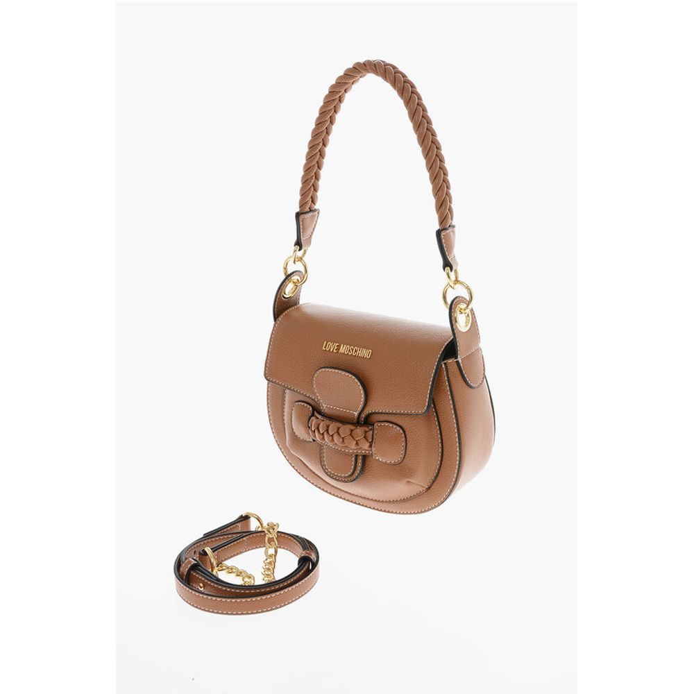 LOVE Faux Leather Saddle Bag with Braided Details