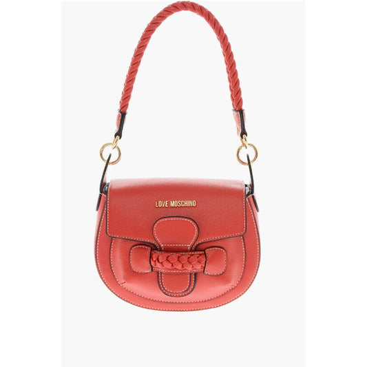 LOVE Faux Leather Saddle Bag with Braided Details