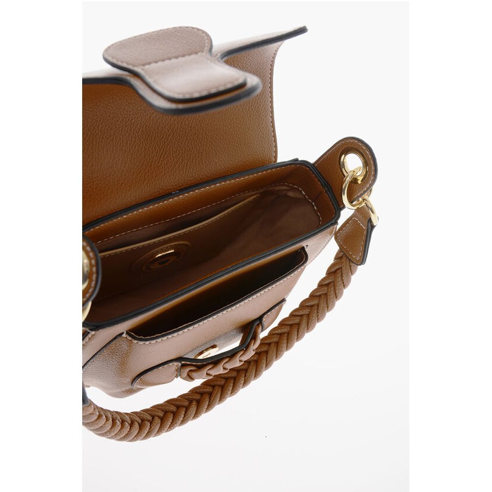 LOVE Faux Leather Saddle Bag with Braided Details