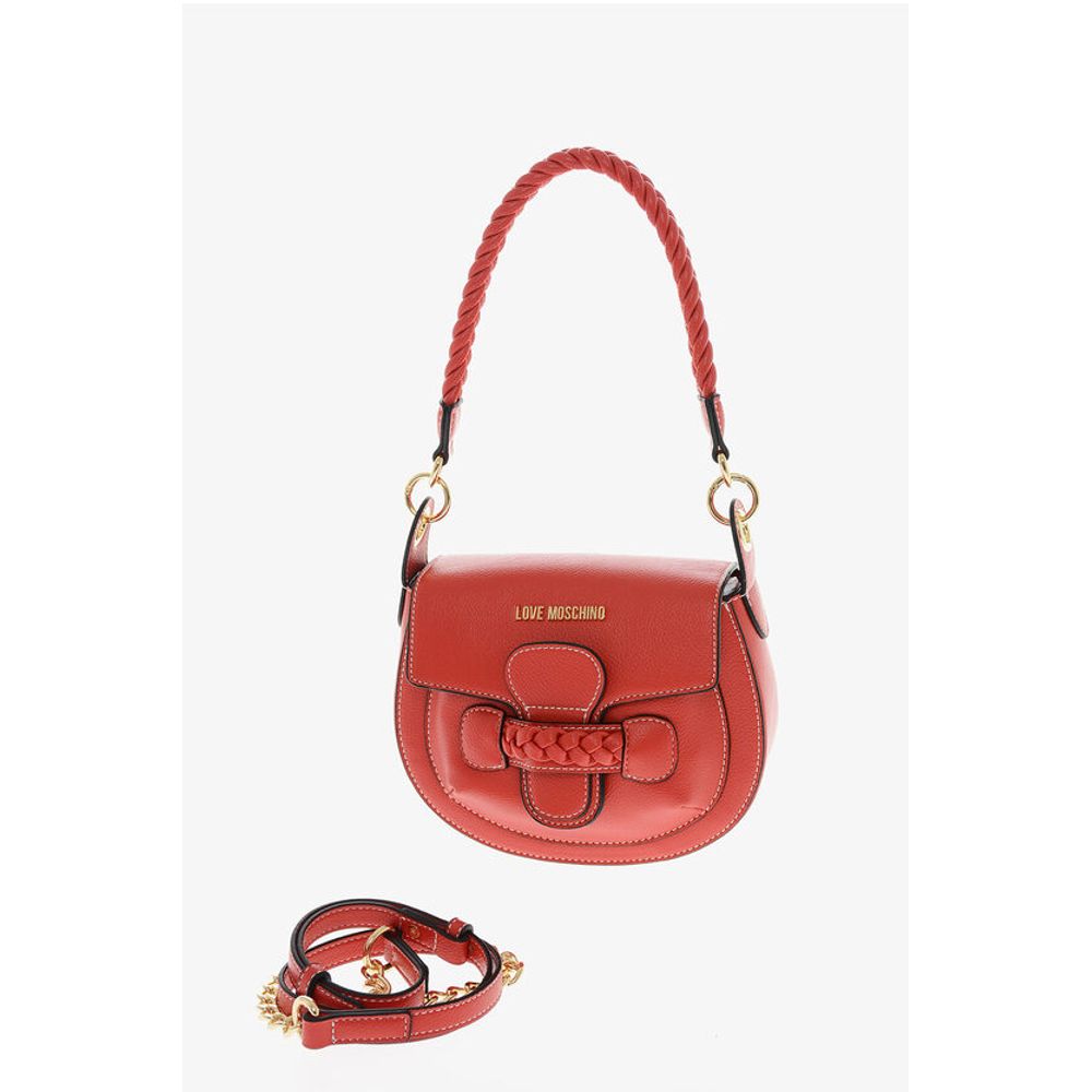 LOVE Faux Leather Saddle Bag with Braided Details