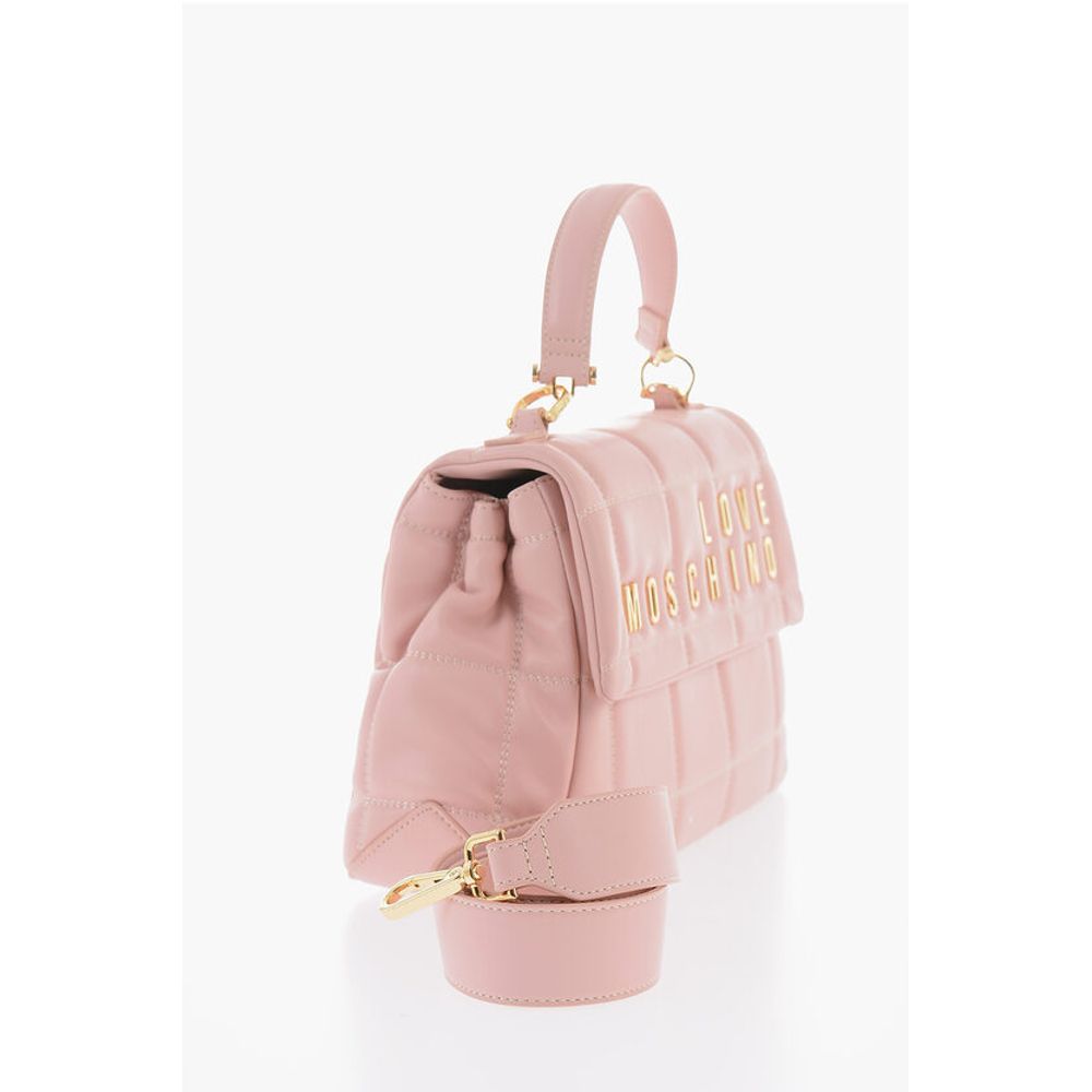LOVE Quilted Faux Leather Bag with Golden Logo