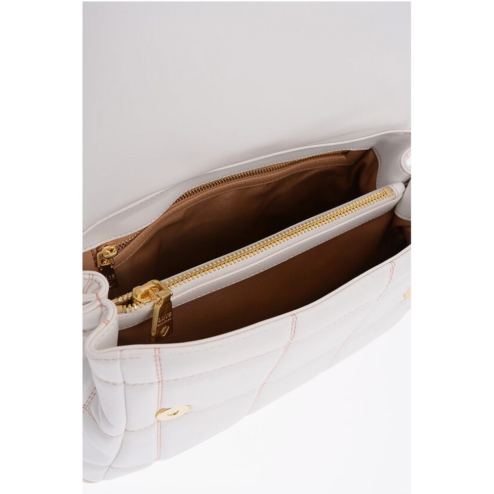 LOVE Quilted Faux Leather Bag with Golden Logo