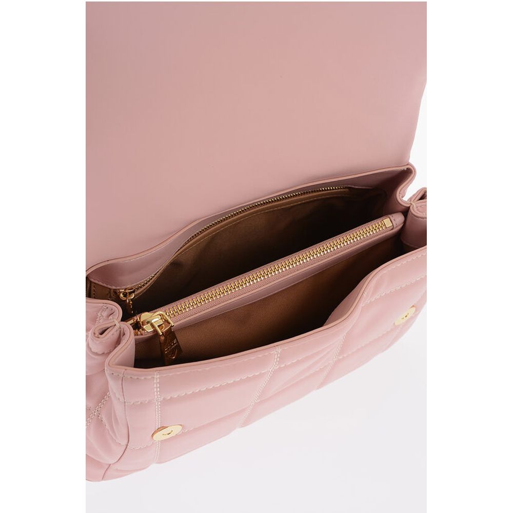 LOVE Quilted Faux Leather Bag with Golden Logo