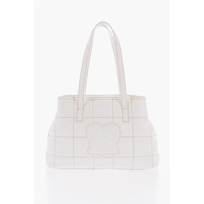 LOVE Quilted Faux Leather Shoulder Bag with Golden Logo