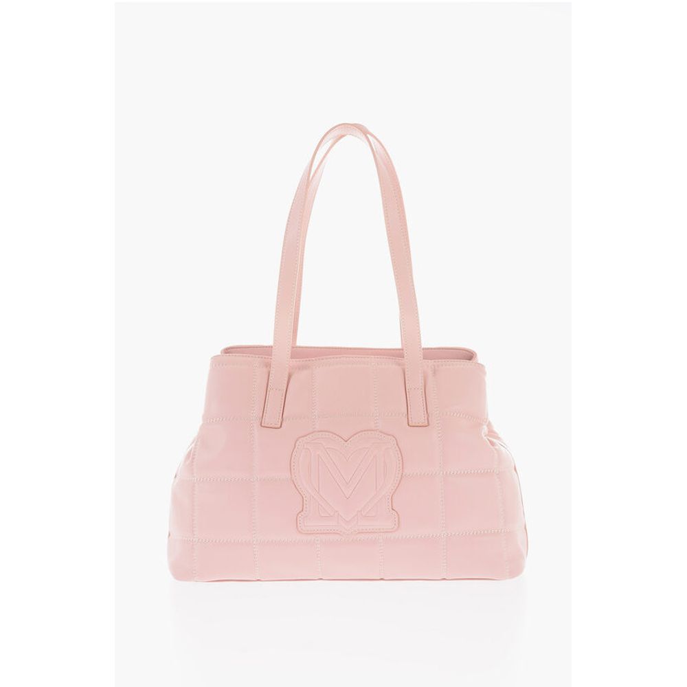 LOVE Quilted Faux Leather Shoulder Bag with Golden Logo