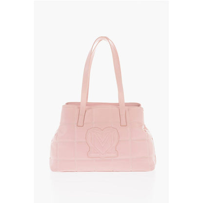 LOVE Quilted Faux Leather Shoulder Bag with Golden Logo