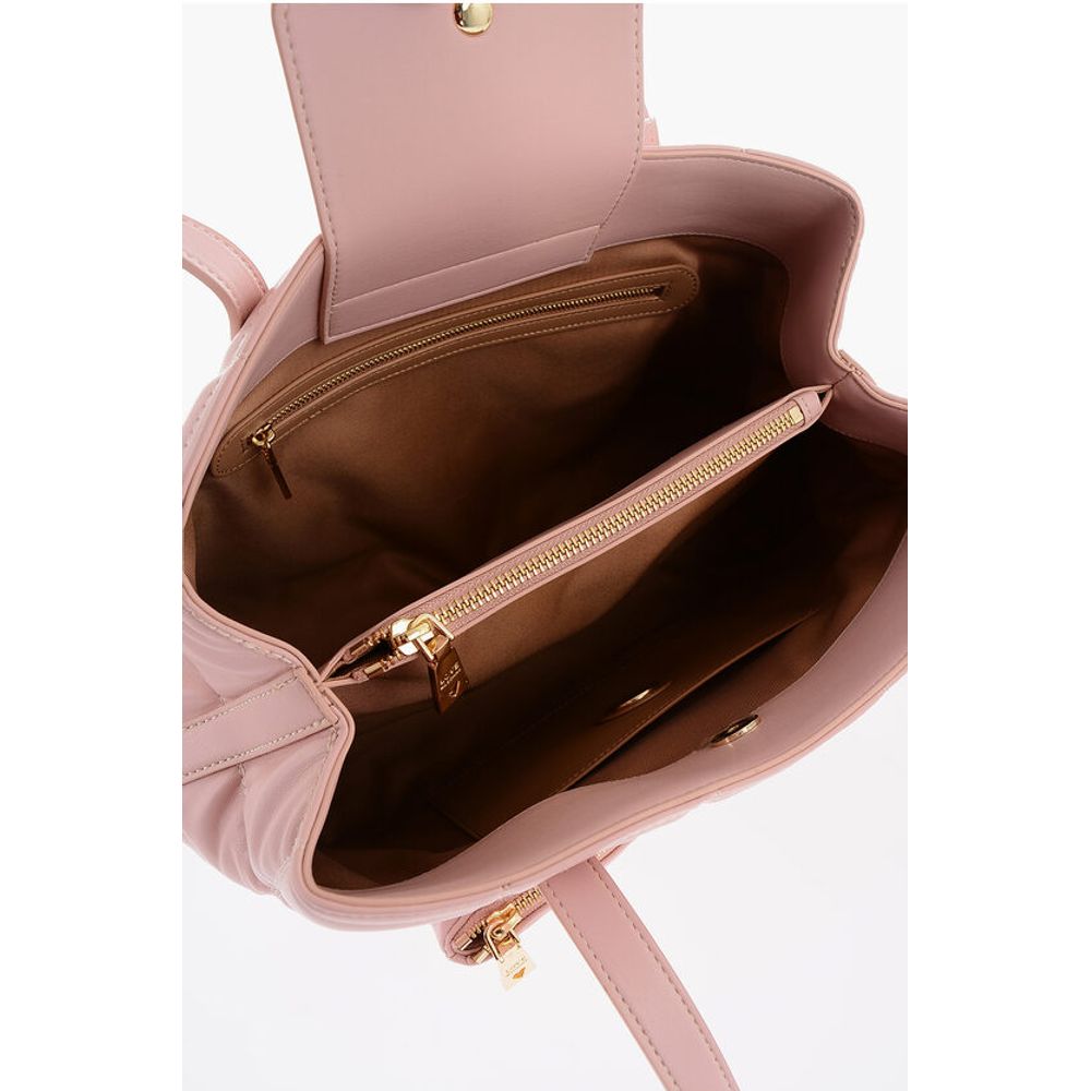 LOVE Quilted Faux Leather Shoulder Bag with Golden Logo