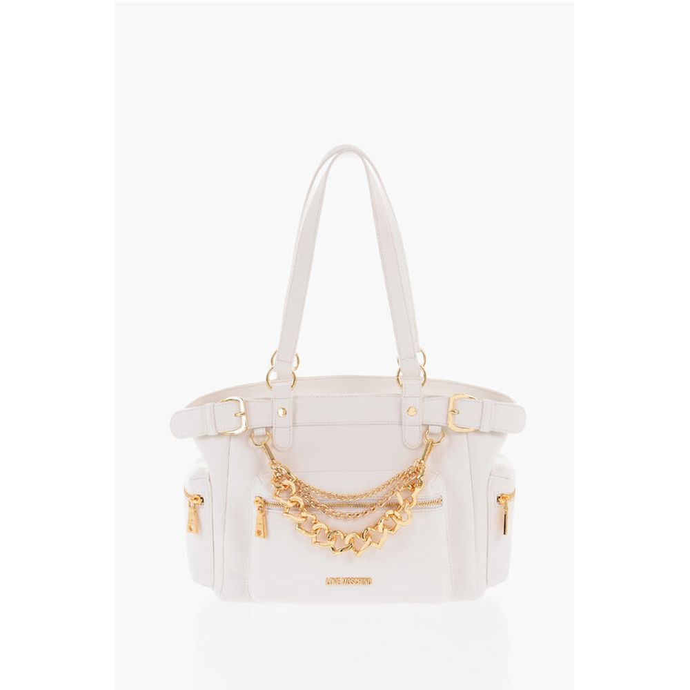 LOVE Faux Leather Shoulder Bag with Removable Golden Charm