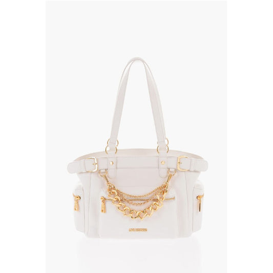 LOVE Faux Leather Shoulder Bag with Removable Golden Charm