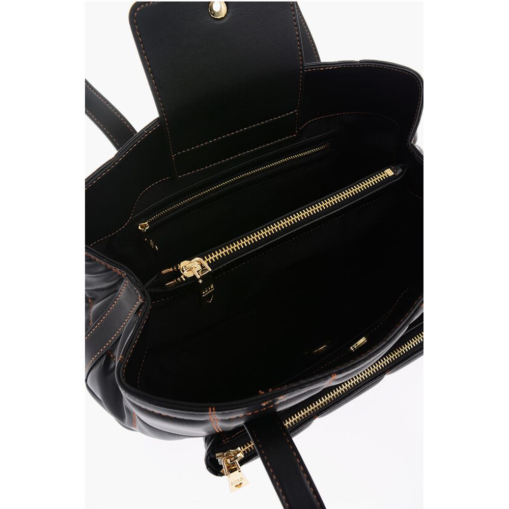 LOVE Quilted Faux Leather Shoulder Bag with Golden Logo