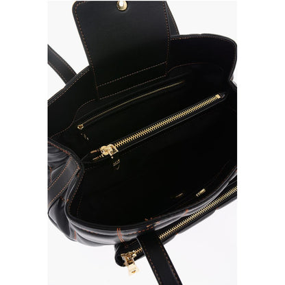 LOVE Quilted Faux Leather Shoulder Bag with Golden Logo