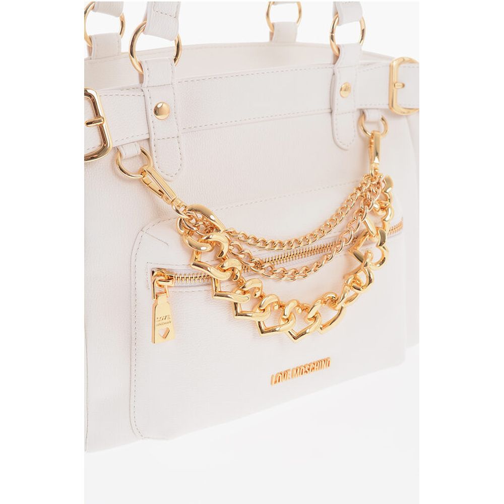 LOVE Faux Leather Shoulder Bag with Removable Golden Charm