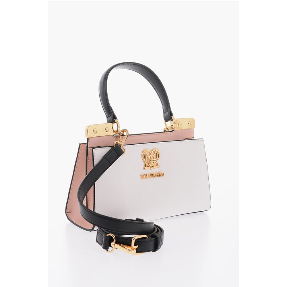 LOVE Faux Leather Handbag with Golden Details