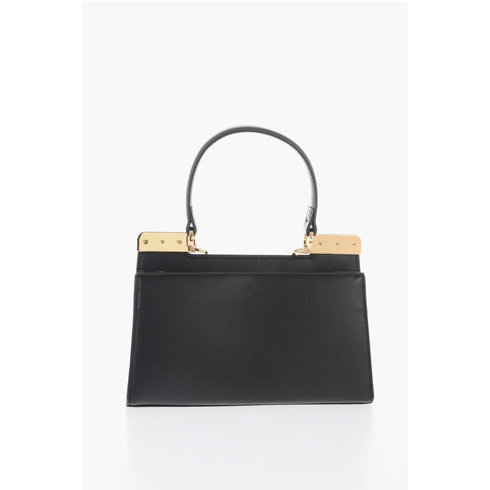 LOVE 2 Compartment Faux Leather Handle Bag with Removable Sh